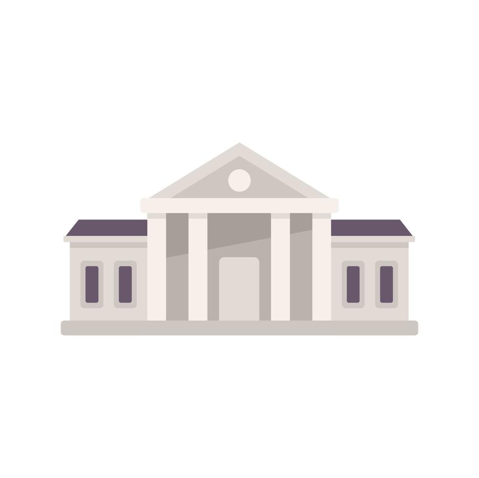 Library building icon flat vector. Campus education vector