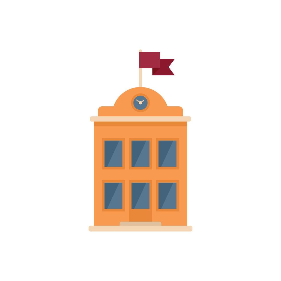 College building icon flat vector. University study vector