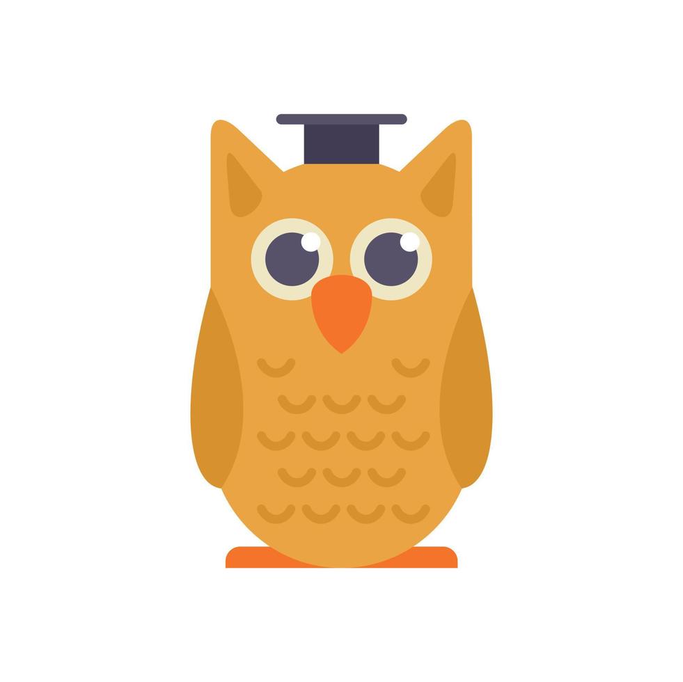 Owl knowledge icon flat vector. University college vector