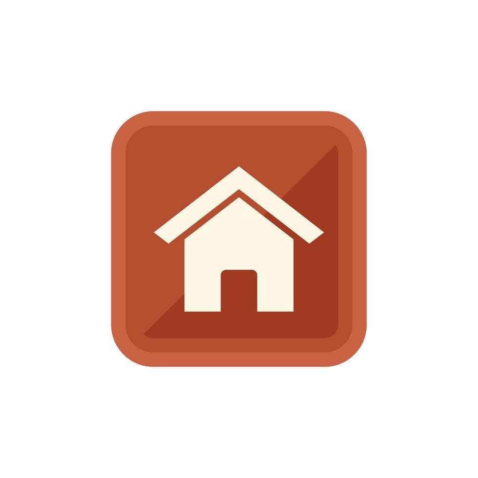 House button icon flat vector. Computer interface vector