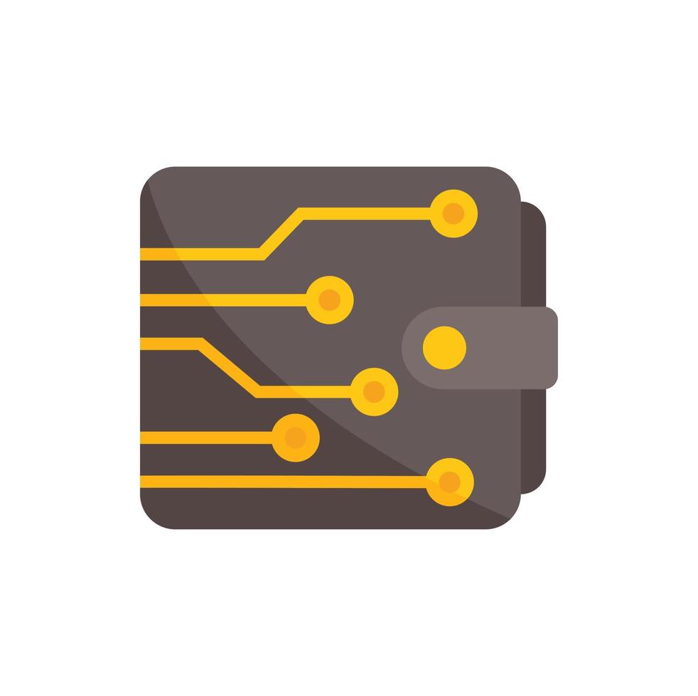 Digital wallet icon flat vector. Crypto money vector