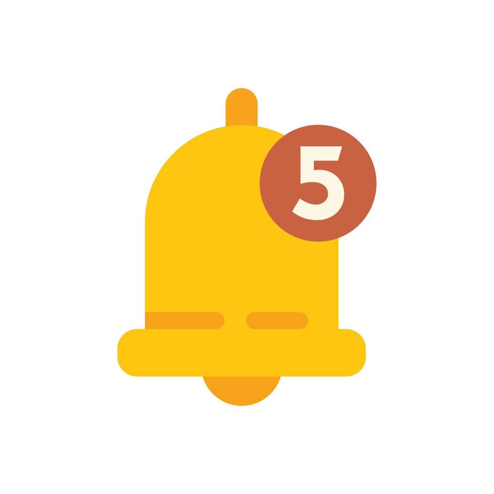 Bell notification icon flat vector. Smartphone interface vector