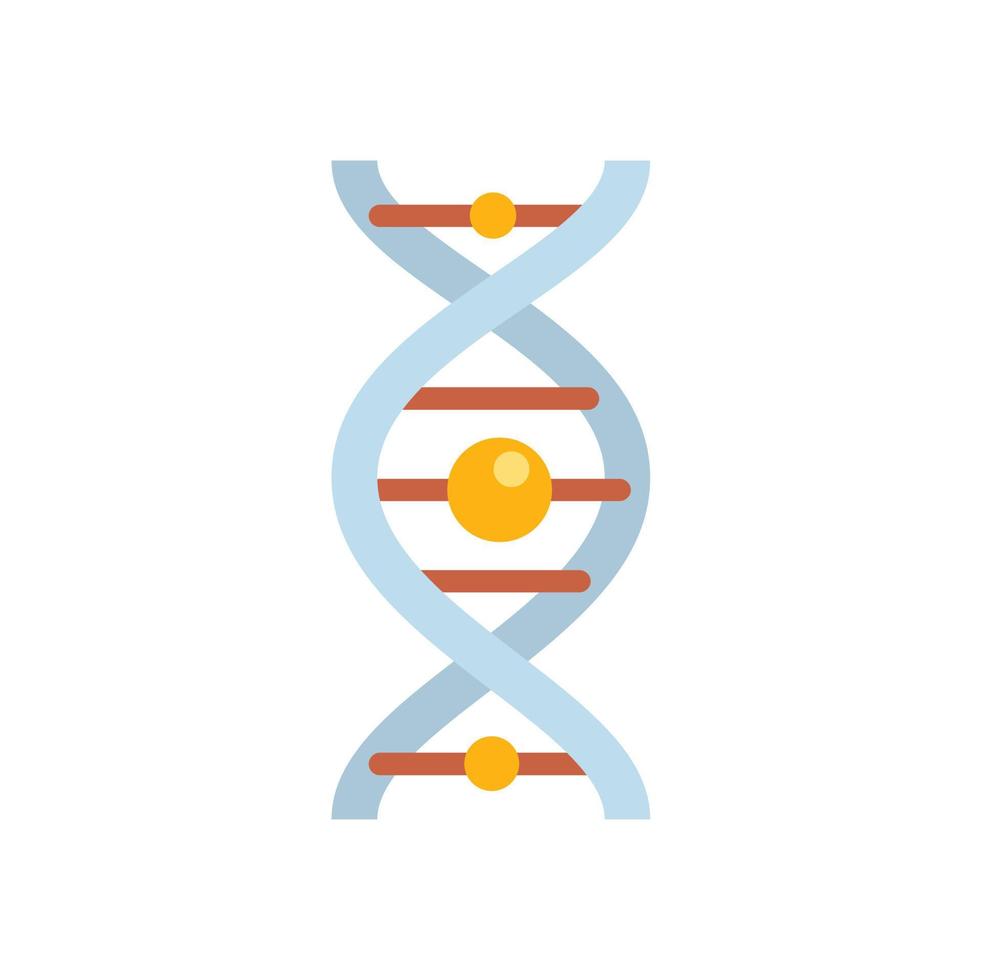 Dna icon flat vector. Lab scientist vector