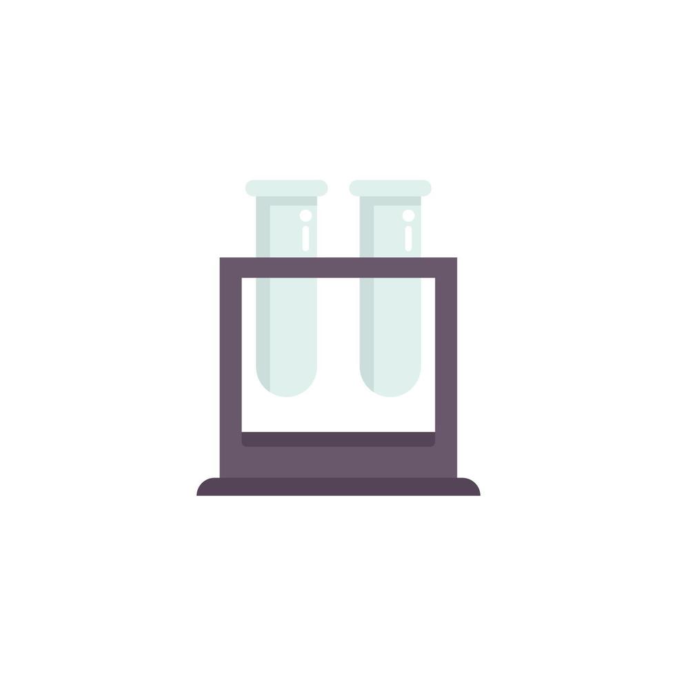 Test tube stand icon flat vector. Lab research vector