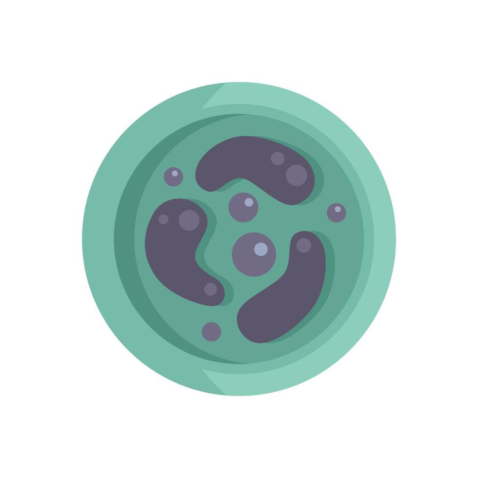 Laboratory petri dish icon flat vector. Health cell vector