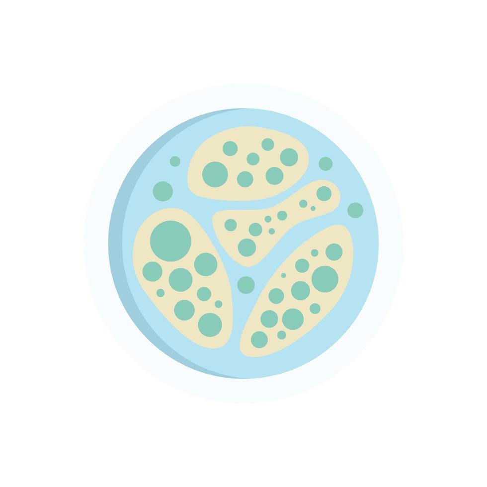 Medical petri dish icon flat vector. Health cell vector