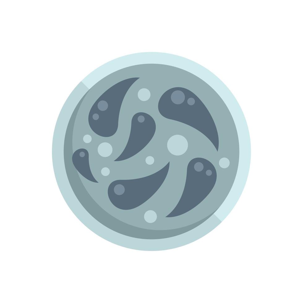 Bacterium icon flat vector. Petri dish vector