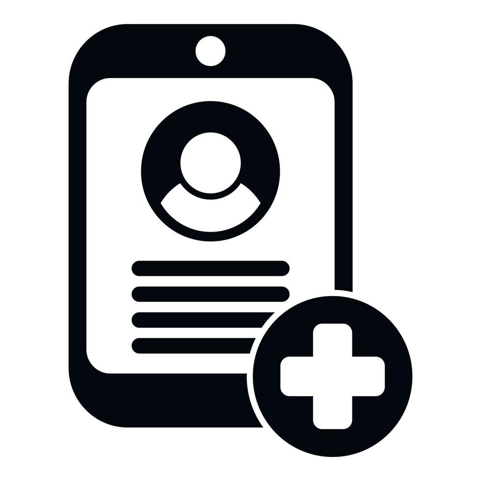 vector simple de icono de tarjeta médica. informe del paciente