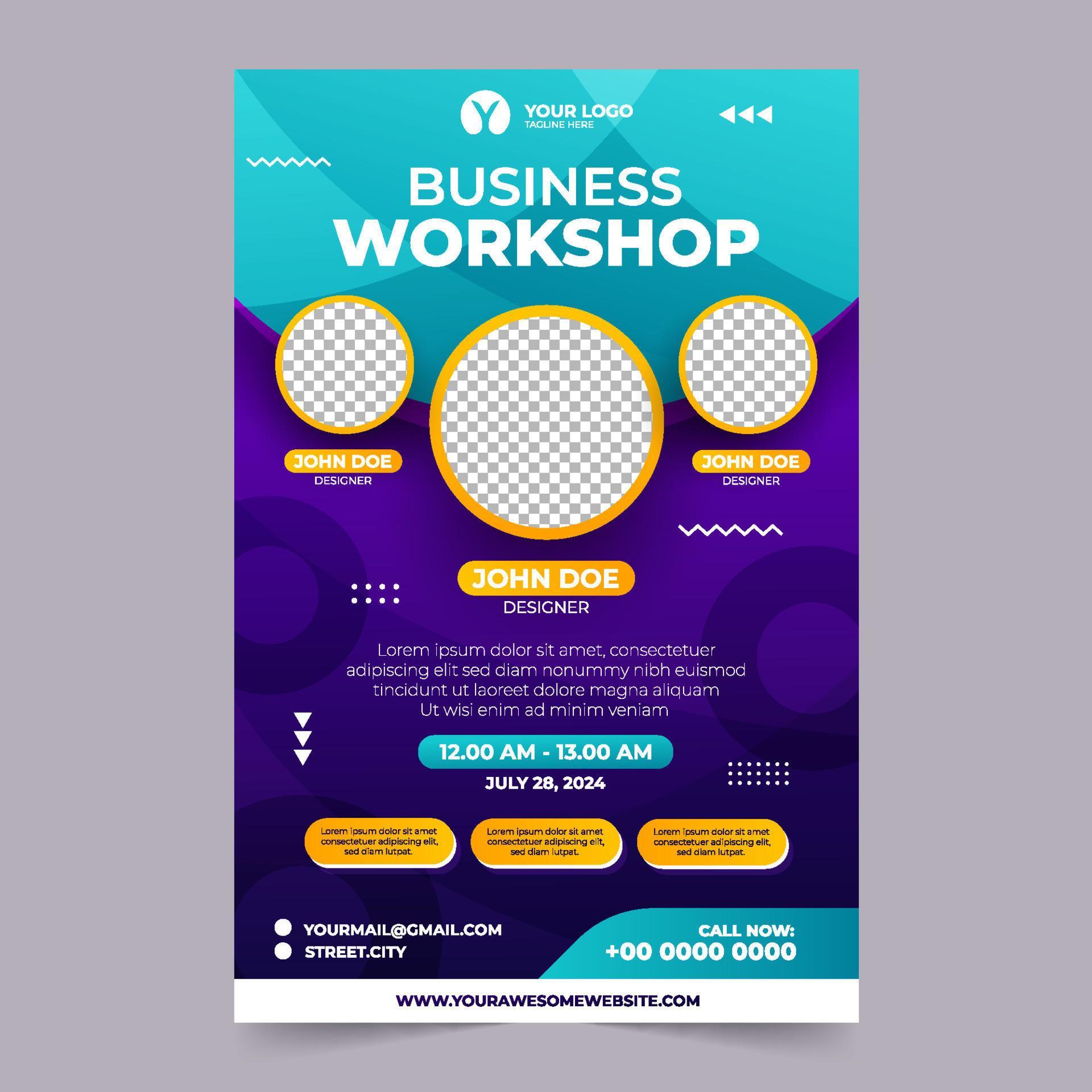 Online Workshop Template Poster 17326961 Vector Art at Vecteezy