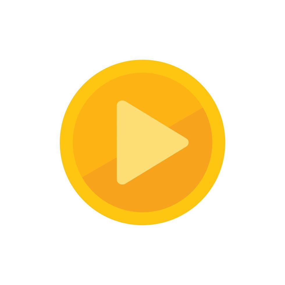 Play button icon flat vector. Web interface vector