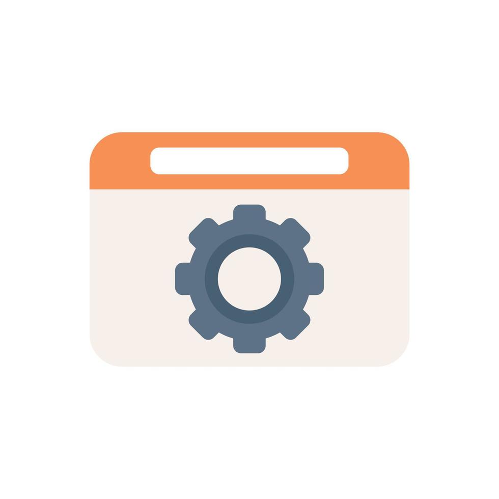 Gear system icon flat vector. Button interface vector