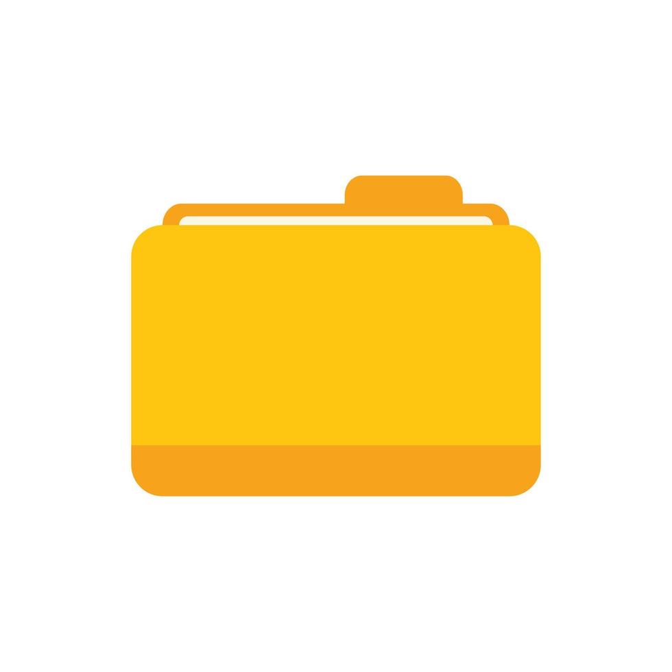 Computer folder icon flat vector. Button interface vector