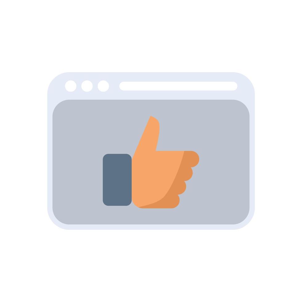 Web like icon flat vector. Interface internet vector