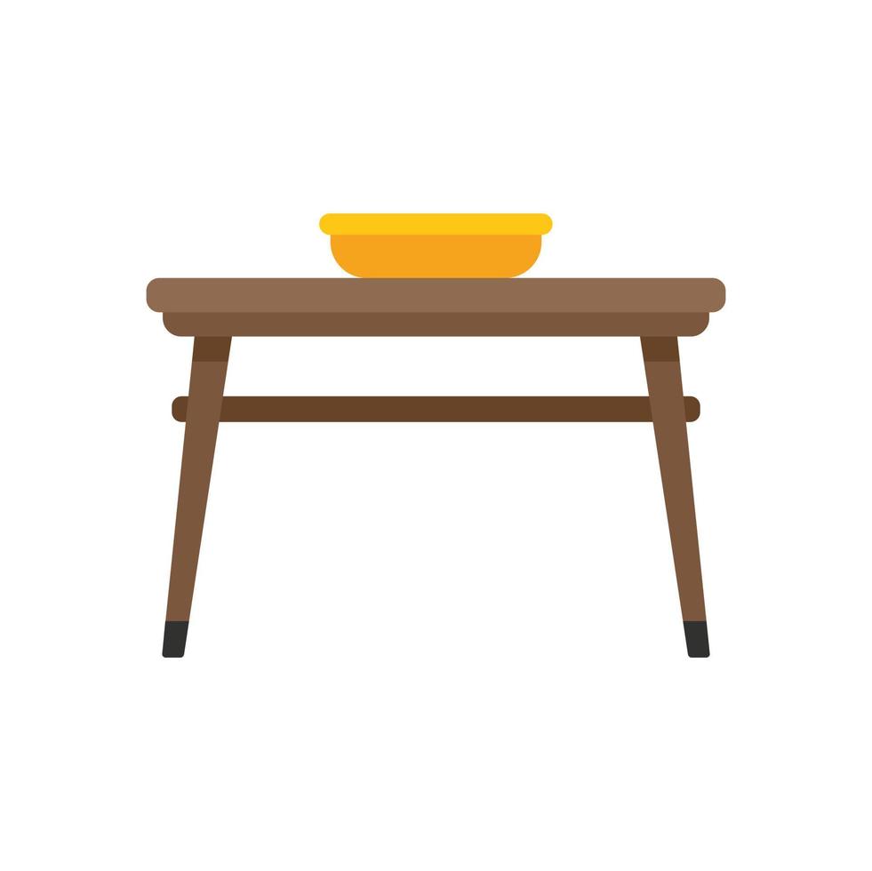 vector plano de icono de mesa de comida. muebles para el hogar