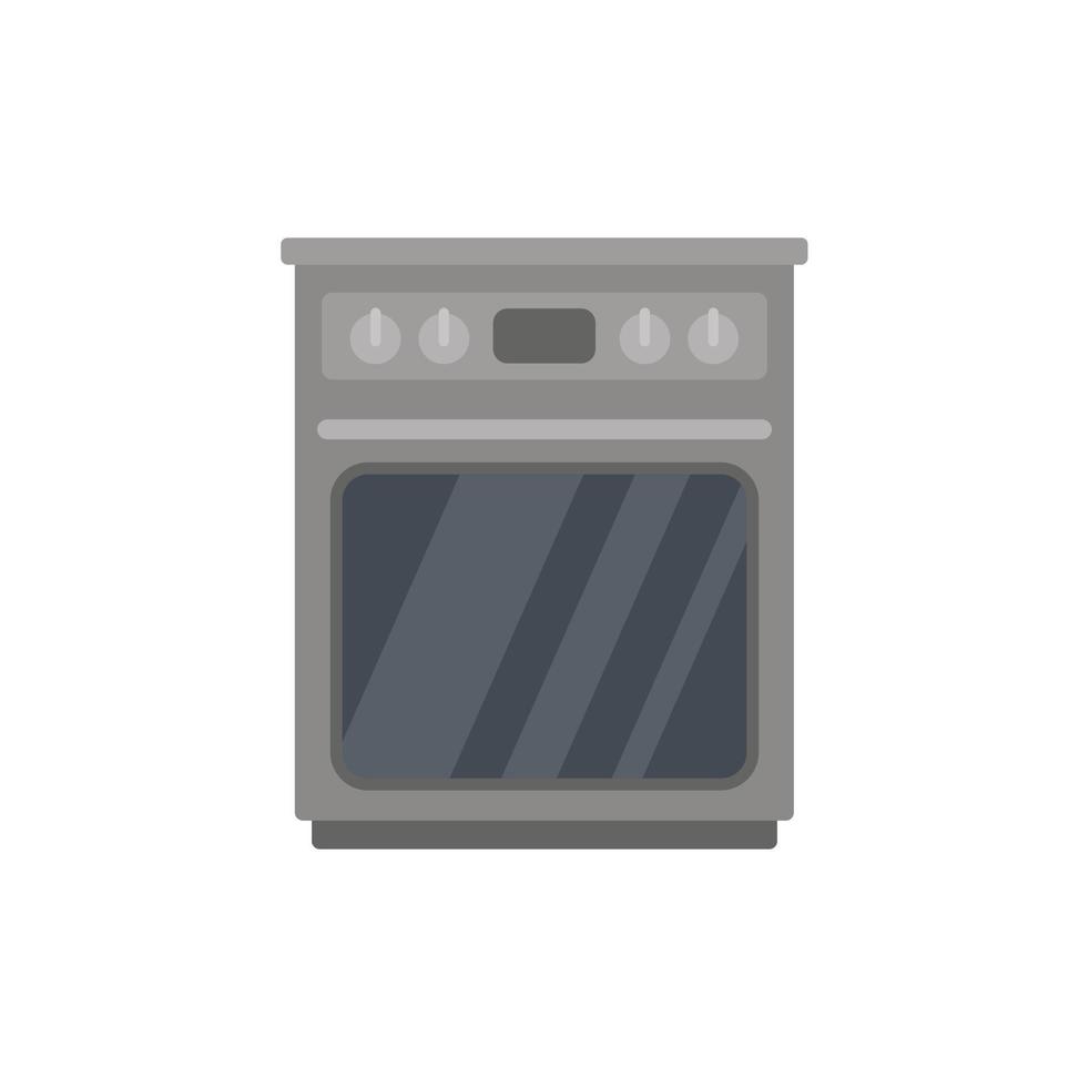 Kitchen oven icon flat vector. Interior room vector