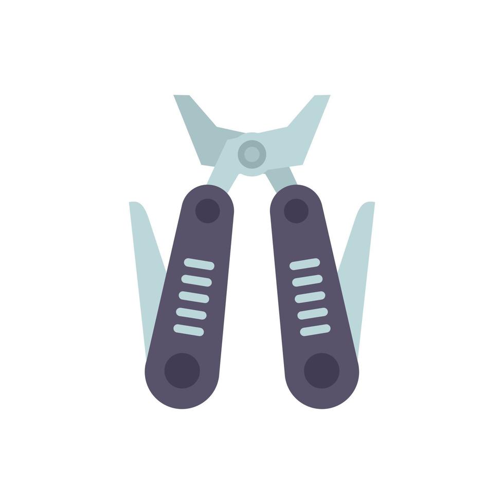 Utility multitool icon flat vector. Camping kit vector