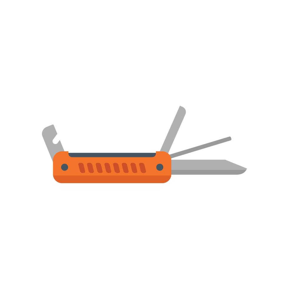 Corkscrew multitool icon flat vector. Army knife vector
