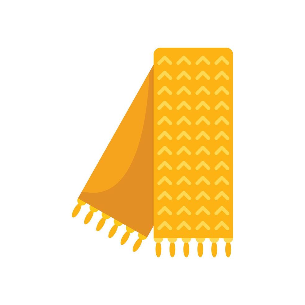 Cloth scarf icon flat vector. Wool knit vector