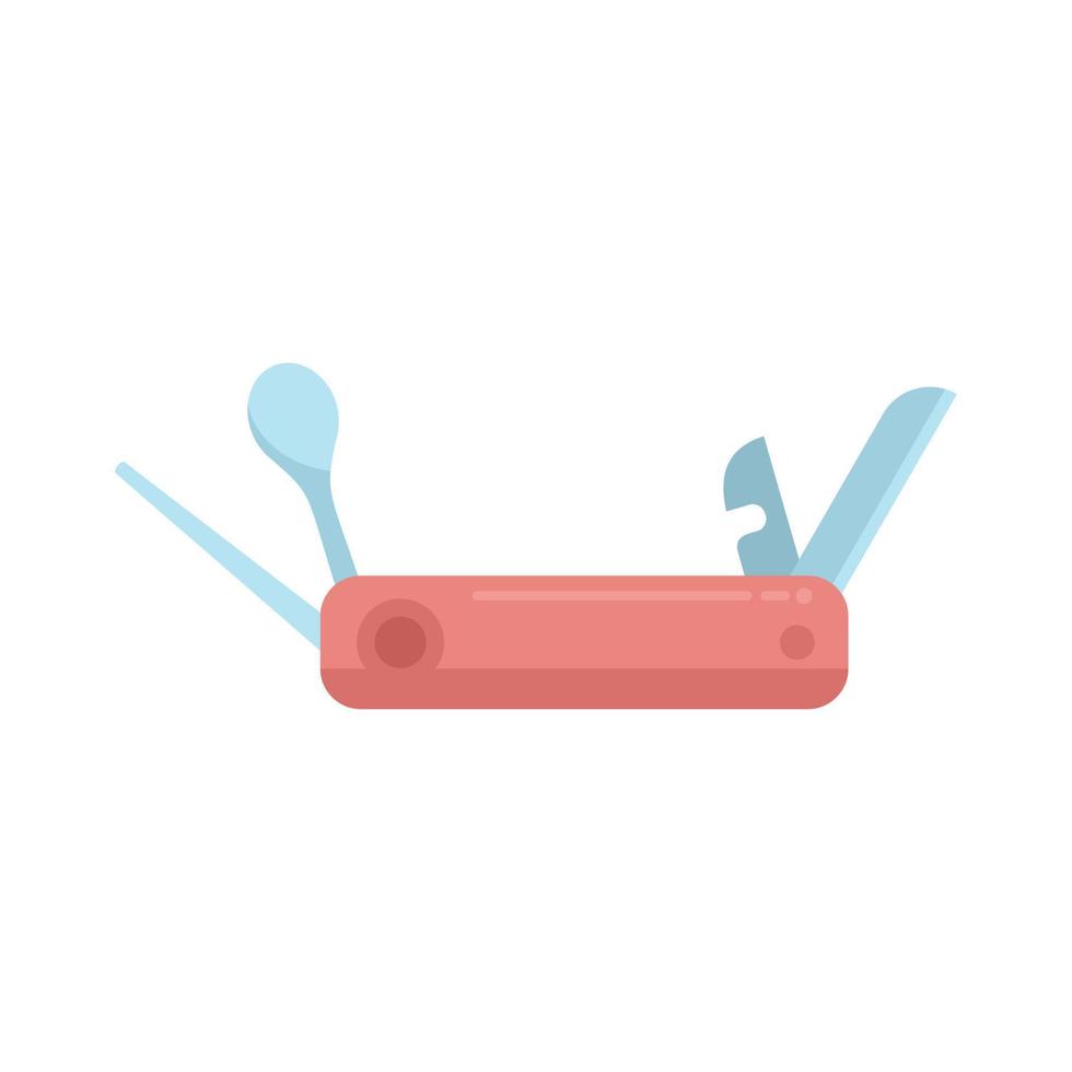 Penknife icon flat vector. Knife multitool vector