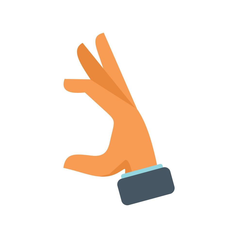 Big gesture icon flat vector. Finger hold vector