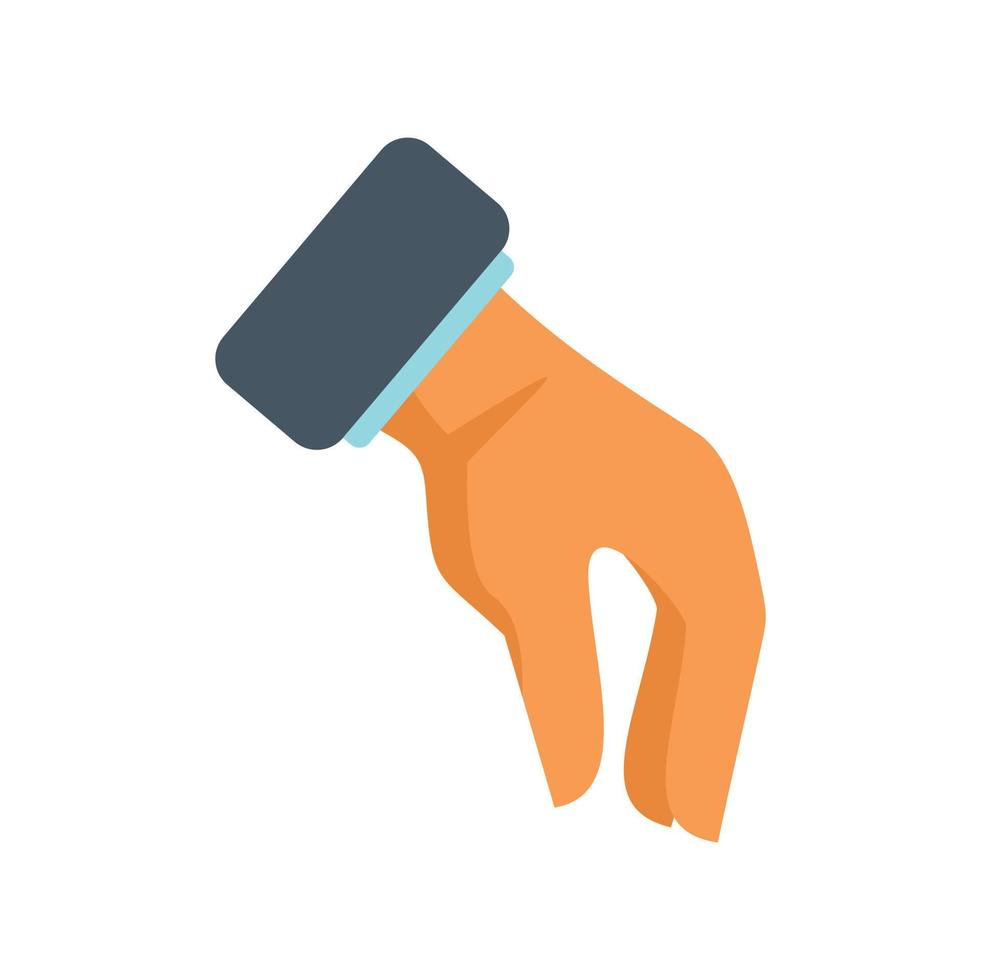 Take gesture icon flat vector. Finger hold vector