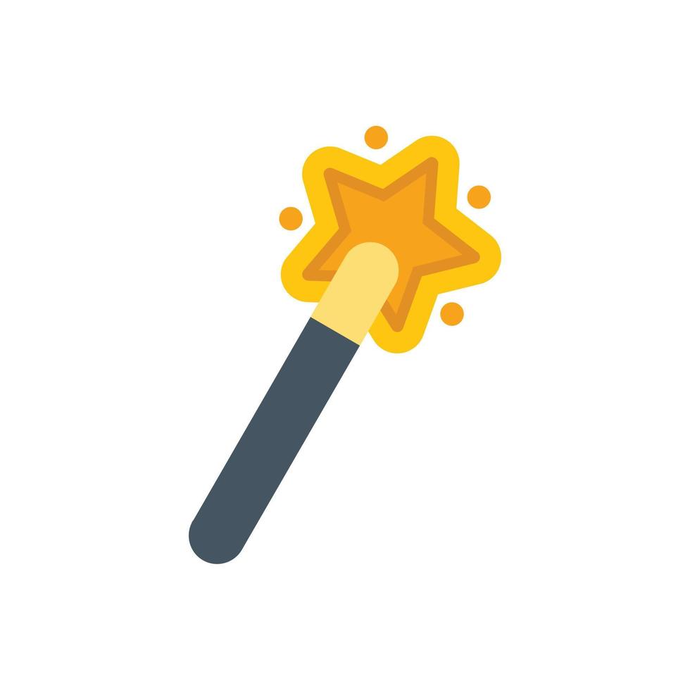 Wand stick icon flat vector. Interface button vector