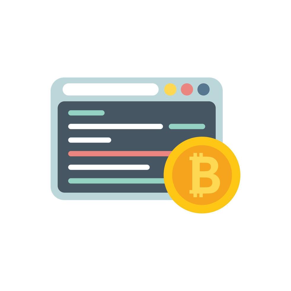 vector plano de icono criptográfico web. dinero bitcoin