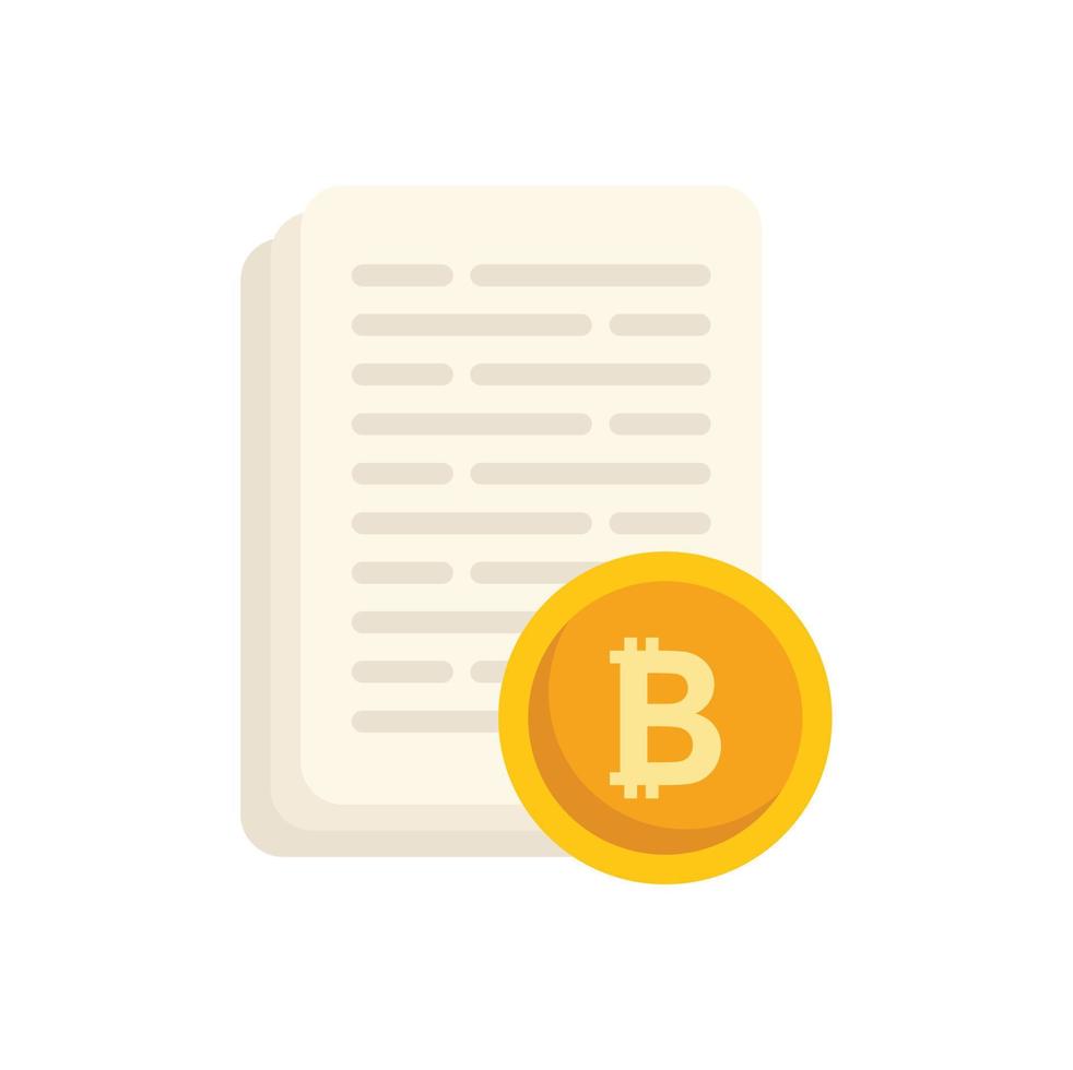 Cryptocurrency papers icon flat vector. Crypto business vector