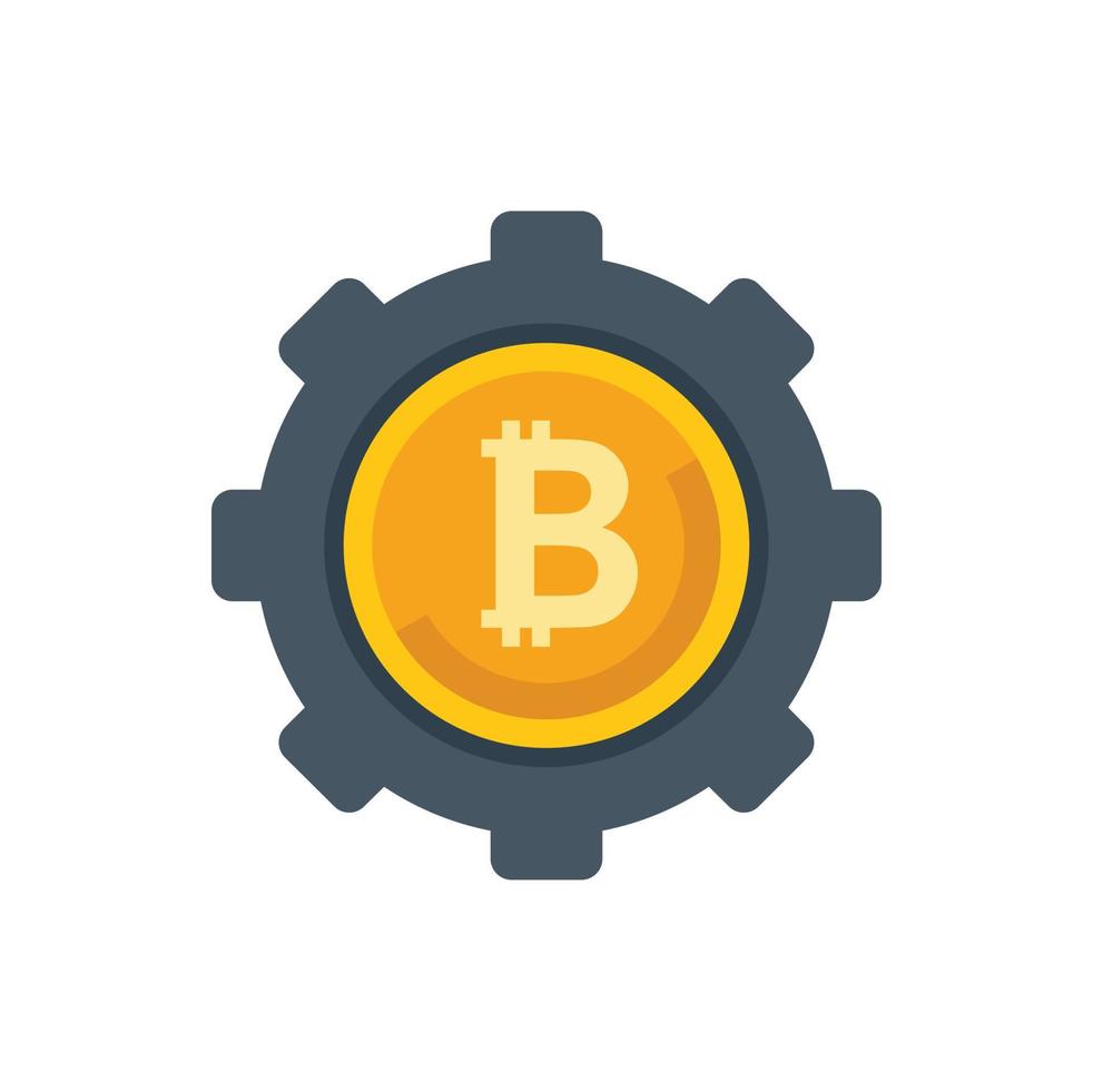 icono de engranaje de criptomoneda vector plano. pago financiero