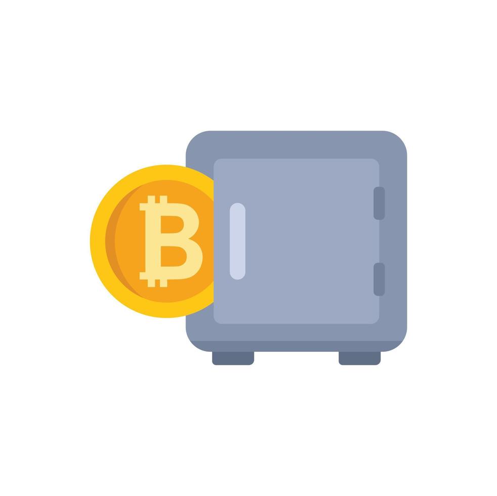 Cryptocurrency safe icon flat vector. Digital finance vector