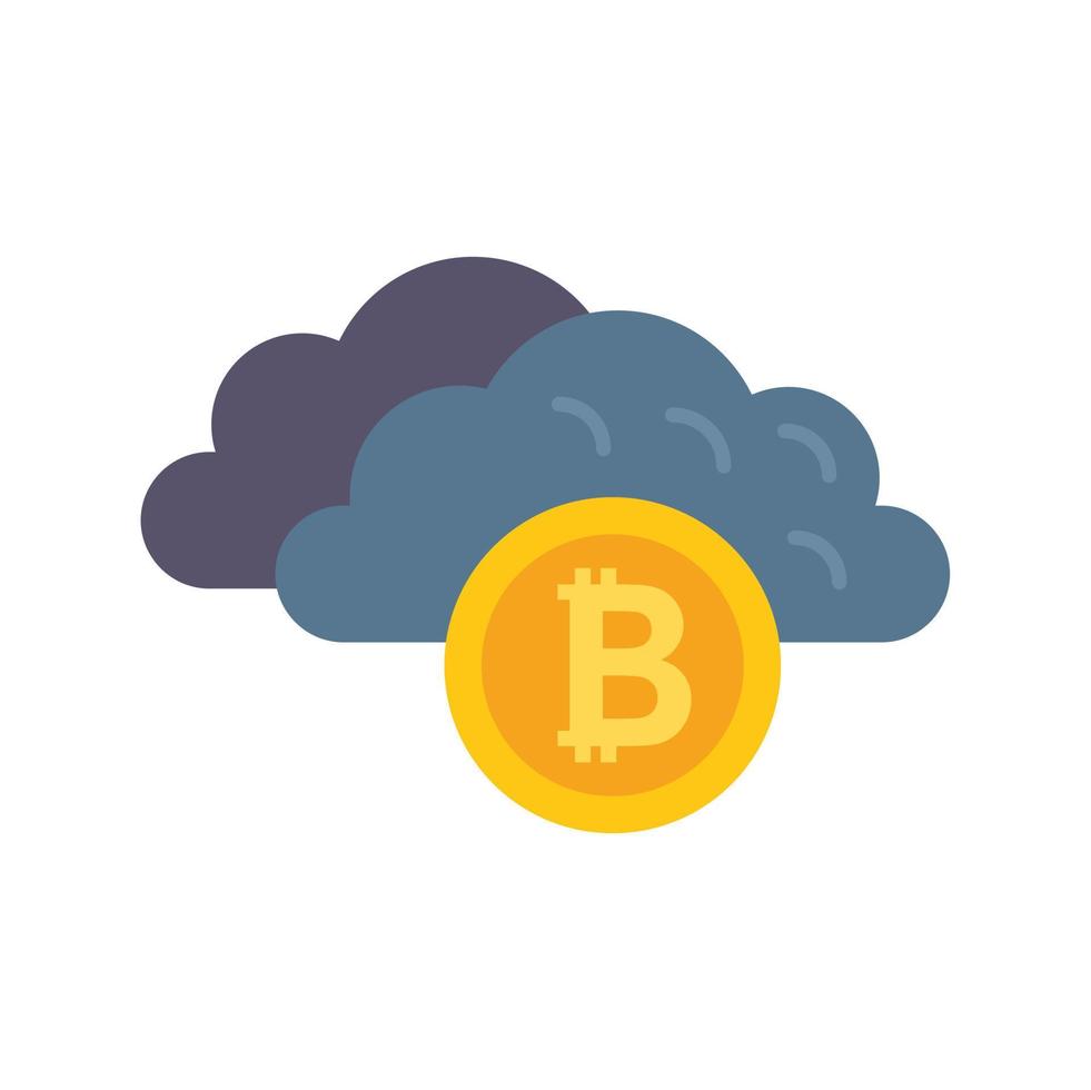 Cloud data money icon flat vector. Finance payment vector