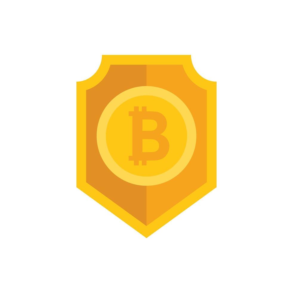 Crypto shield icon flat vector. Business money vector