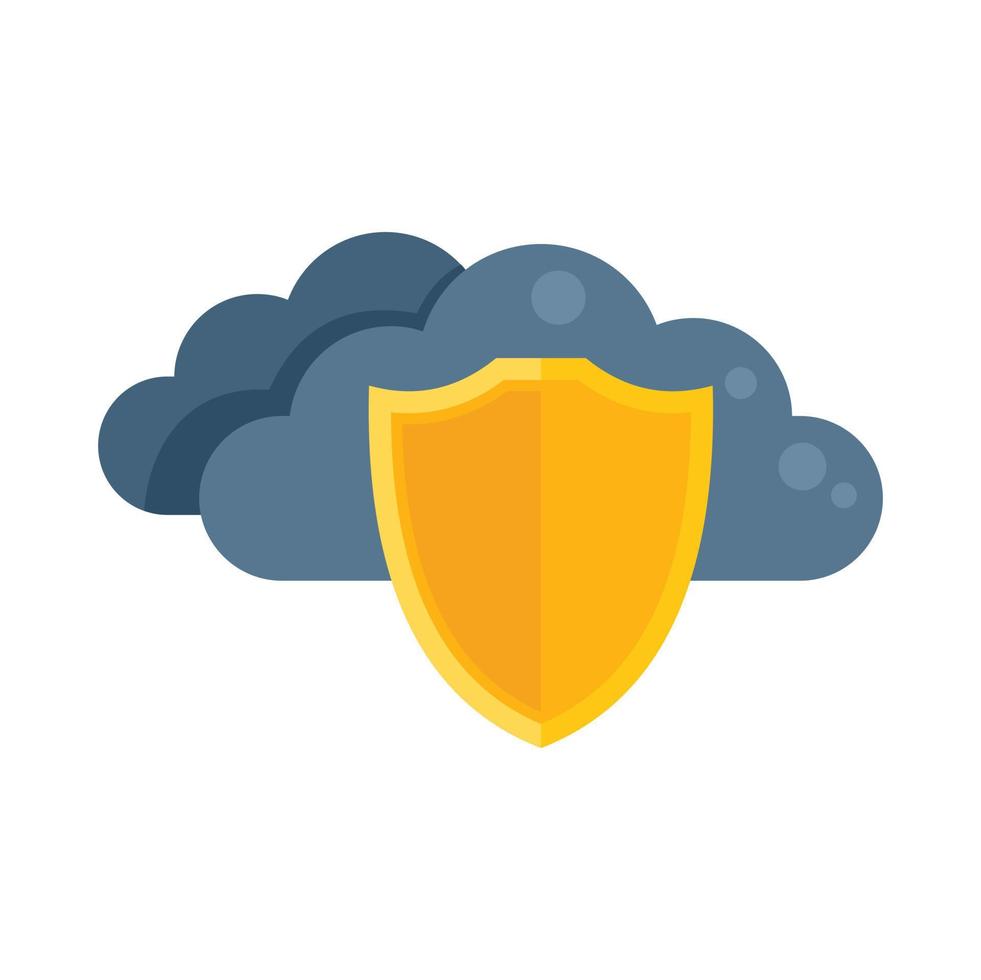 Data cloud privacy icon flat vector. Safe personal vector