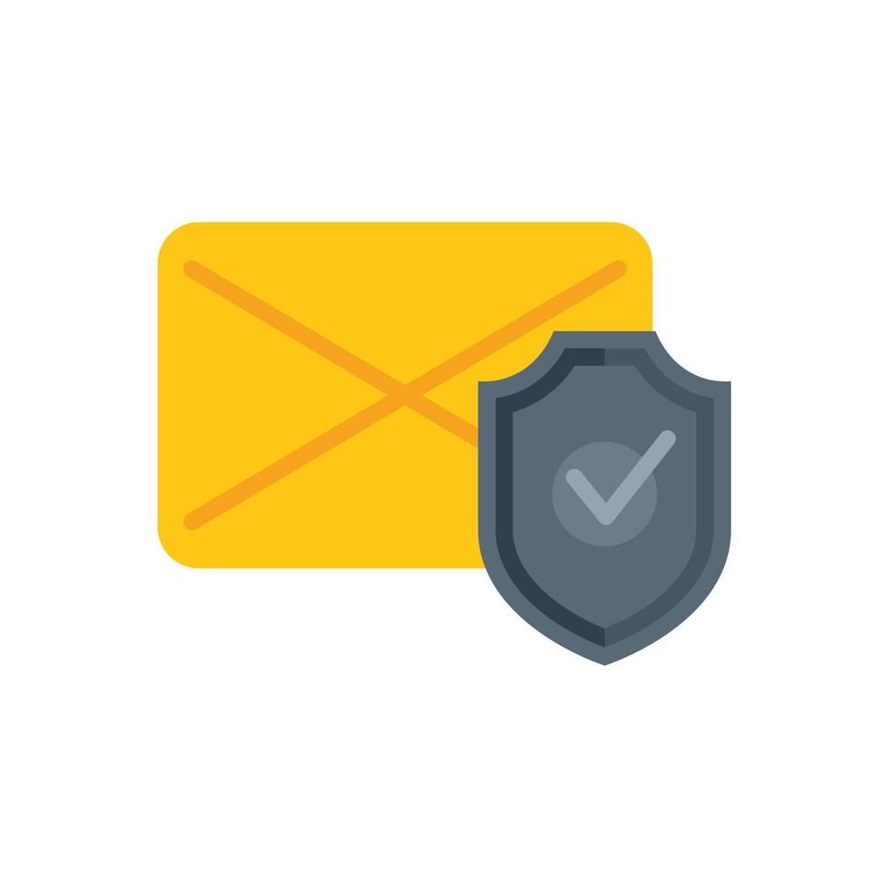 vector plano de icono de seguridad de correo. proteger datos