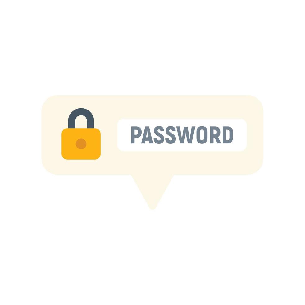 Password security icon flat vector. Security cyber vector