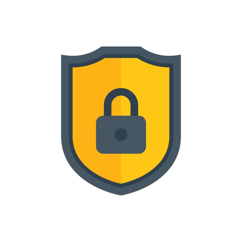 icono de privacidad de escudo vector plano. proteger datos