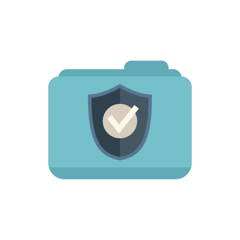 Folder privacy icon flat vector. Data security vector