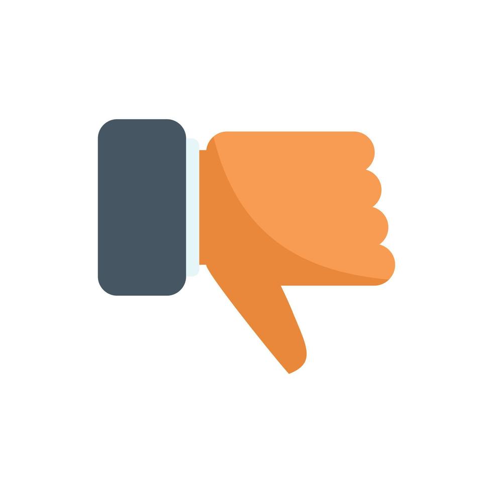 Thumb down icon flat vector. Finger pose vector