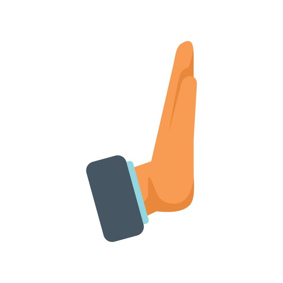 Stop palm icon flat vector. Finger hold vector