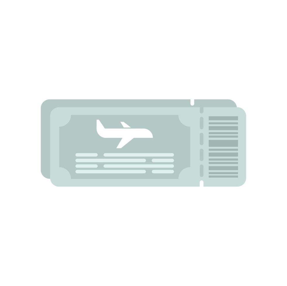 Airplane ticket icon flat vector. Plane travel vector