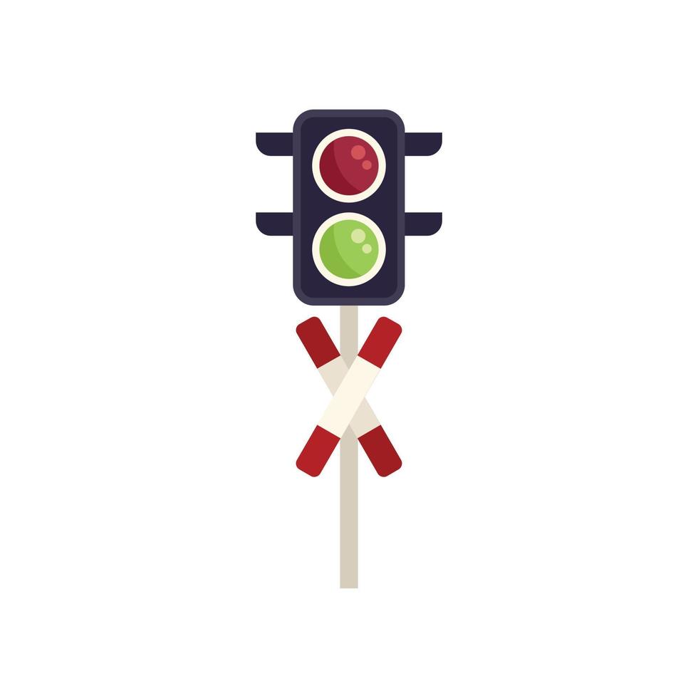 Border rail icon flat vector. Stop traffic vector