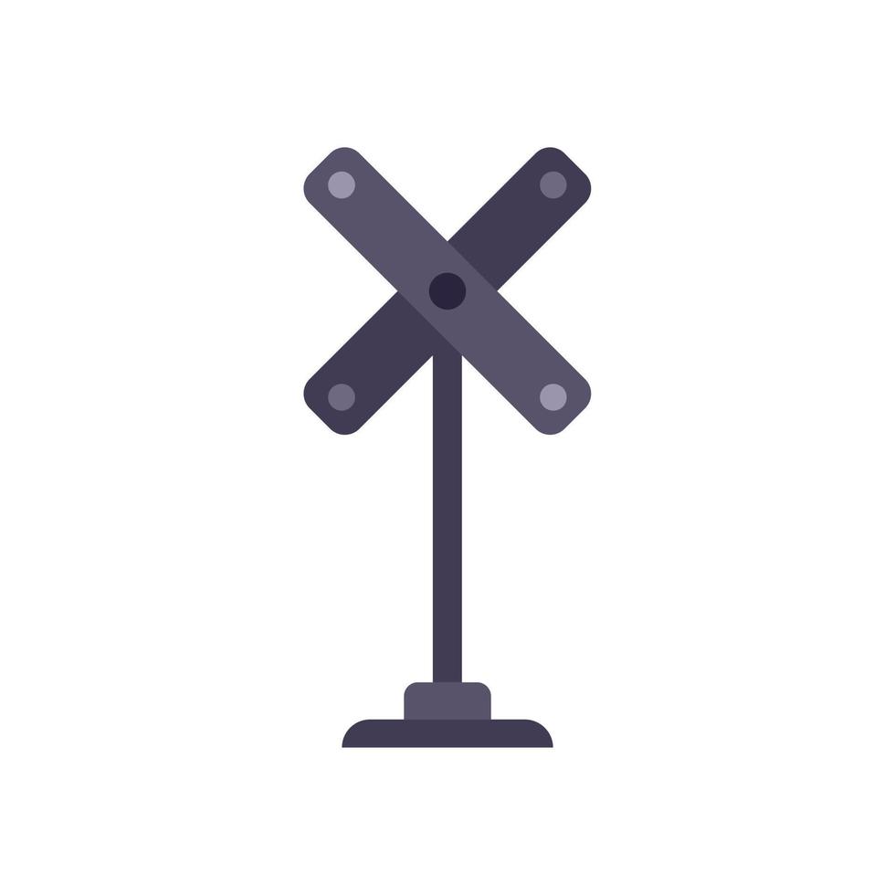 Crossing sign icon flat vector. Train barrier vector