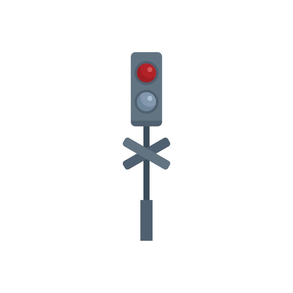 Caution control icon flat vector. Road train vector