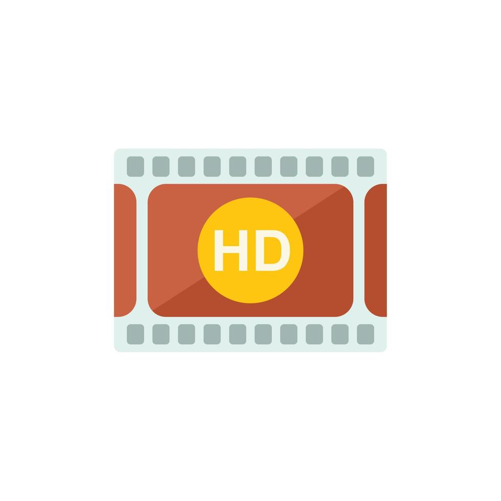 vector plano de icono de película hd. montaje de vídeo