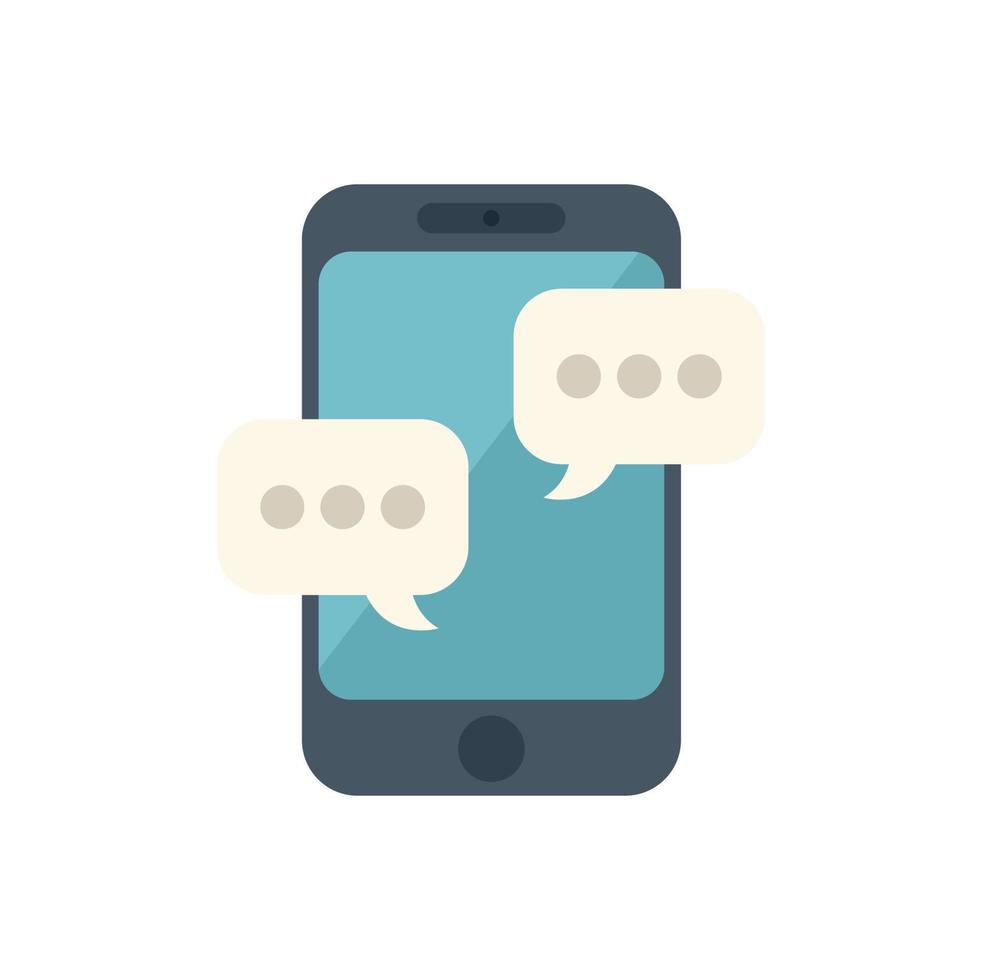 Phone chat icon flat vector. Office service vector