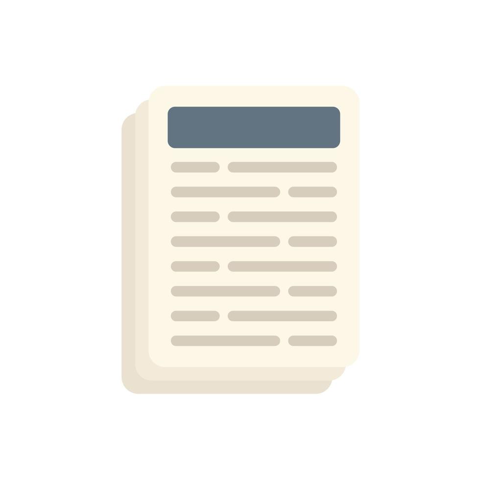 Paper help icon flat vector. Office service vector