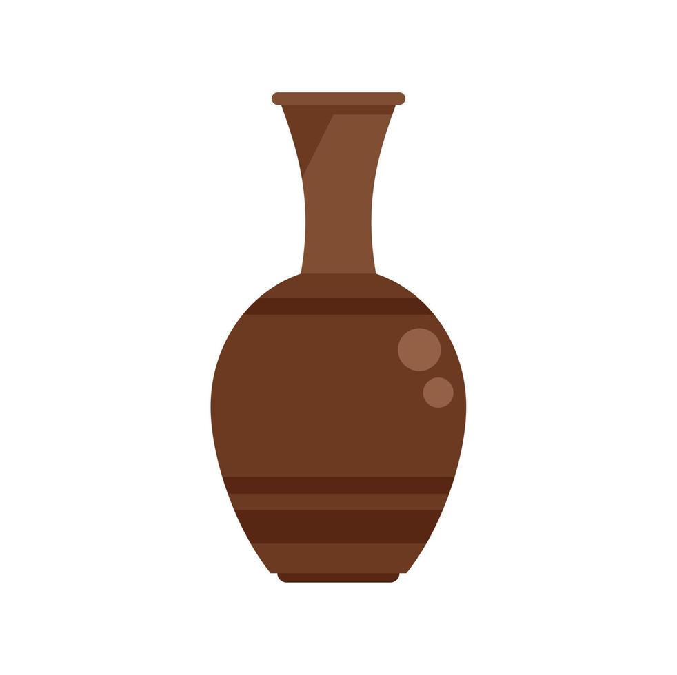 Traditional amphora icon flat vector. Vase pot vector