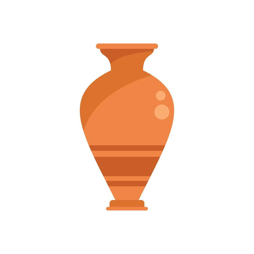 Mediterranean amphora icon flat vector. Vase pot vector