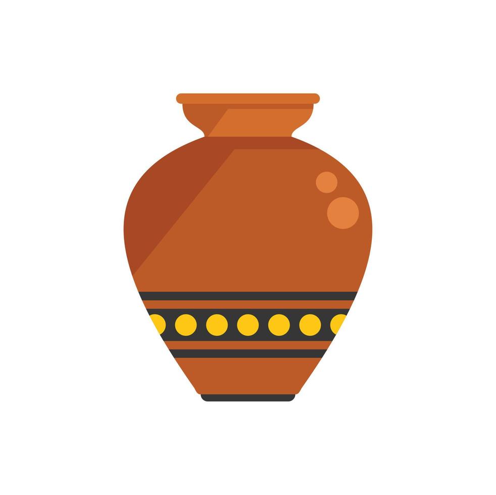 Oil amphora icon flat vector. Ancient vase vector