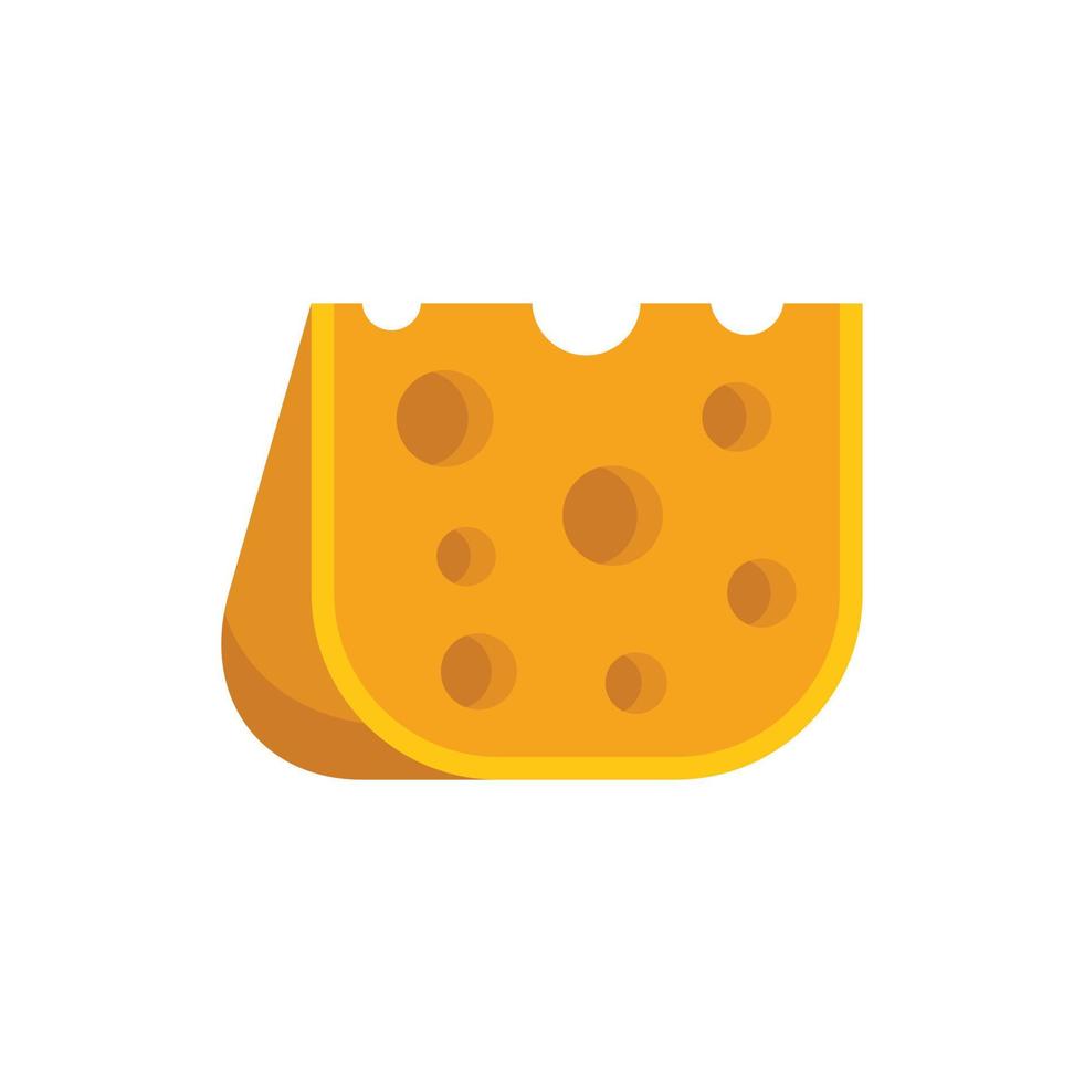 vector plano de icono de pieza de queso. fábrica de leche